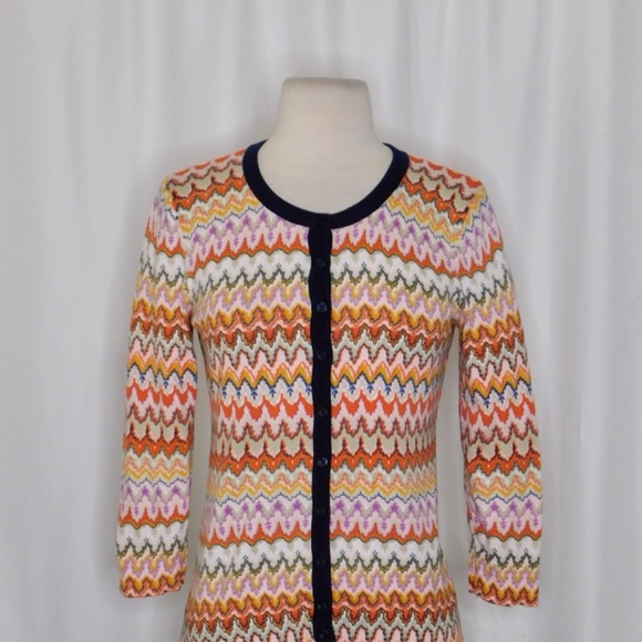 Anthropologie TABITHA Highlighted Frequencies Geometric Cardigan Sweater Medium - Picture 4 of 12